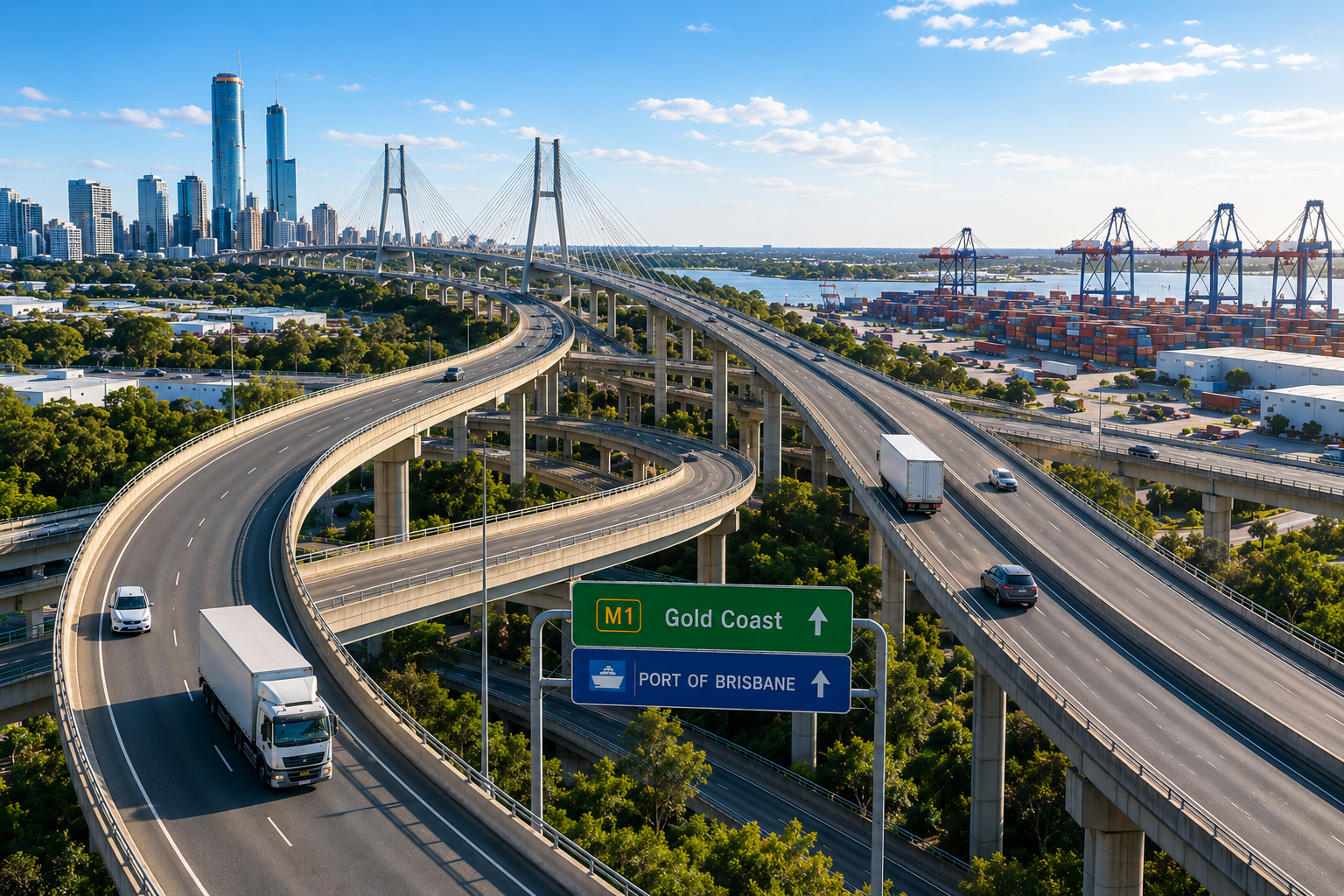 Connected logistics and transport systems across a port and city